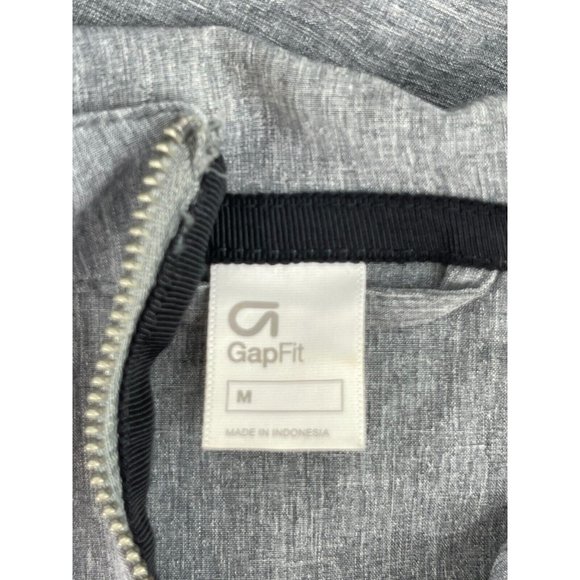 Gap Fit Men's Active Wear Running Gray Long Sleeve Zip Jacket Wind Breaker Med - Picture 4 of 8